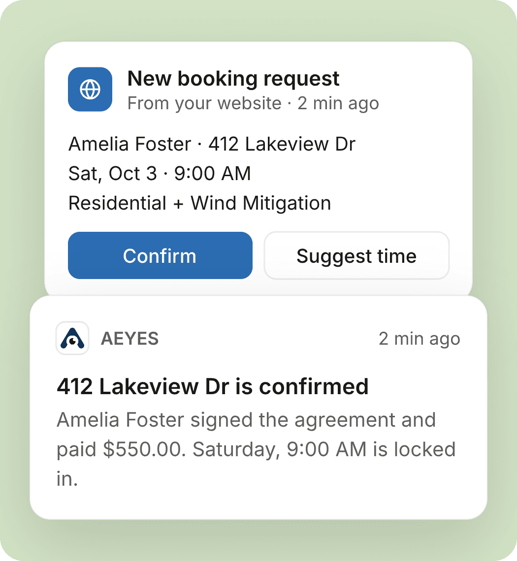 The client portal with booking, agreement and payment steps